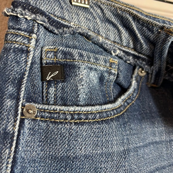 Kancan Denim Joggers High Rise Elastic Cuff Distressed Blue Jeans 27 - Picture 8 of 10